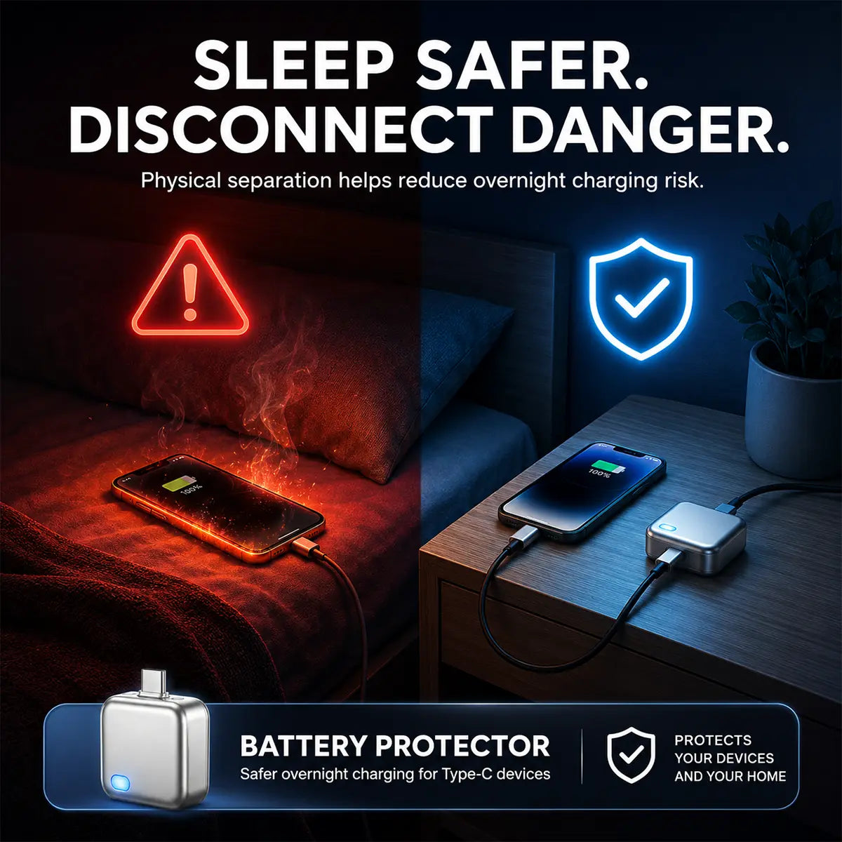 140W USB-C Auto Disconnect Charger – Smart Battery Protection Adapter