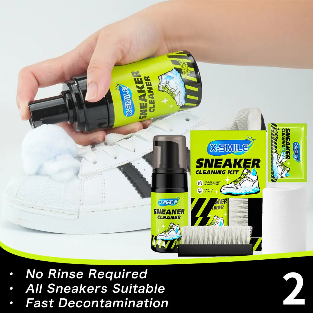Foam Sneaker Cleaner Kit with Brush – Deep Clean Shoes