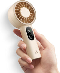 Mighty Portable Fan, Powerful Handheld Fan, USB Rechargeable [10H Max Cooling Time], Mini Personal Battery Powered, Pocket for Travel, Summer, Gifts for Women, Girls -Beige