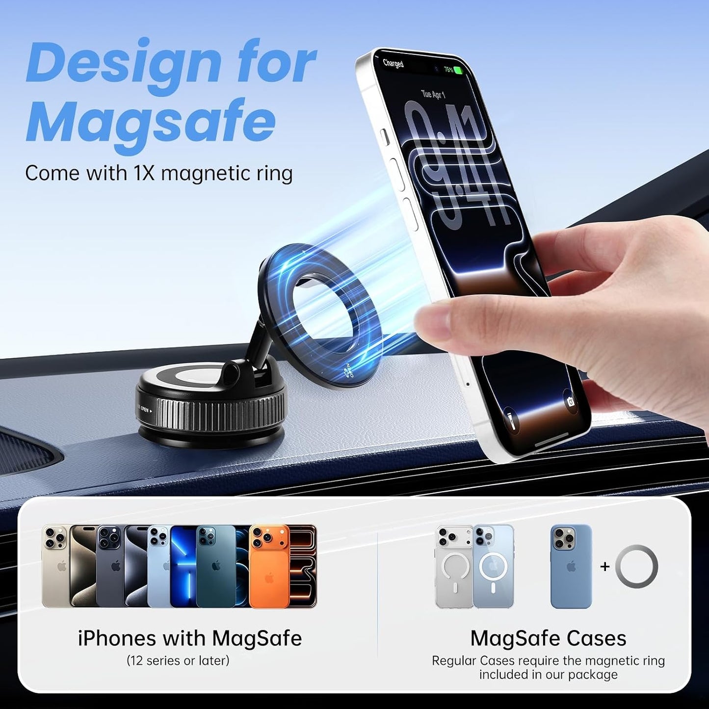 360° Magnetic Phone Holder for MagSafe – Adjustable Foldable Desk Stand