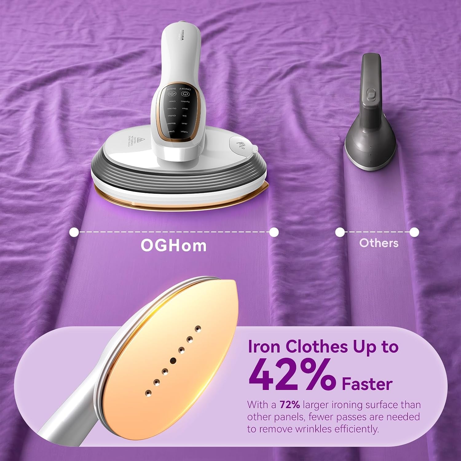 OGHOM 2-in-1 Handheld Garment Steamer, Fast Heat Portable Clothes Iron