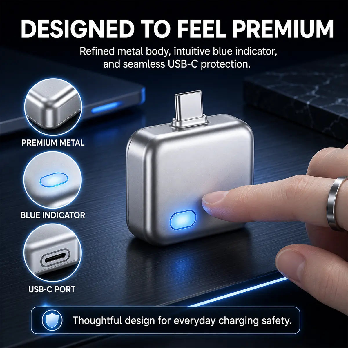 140W USB-C Auto Disconnect Charger – Smart Battery Protection Adapter